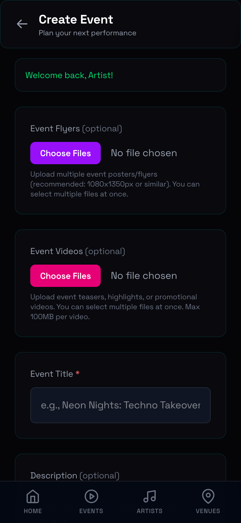 Create Event